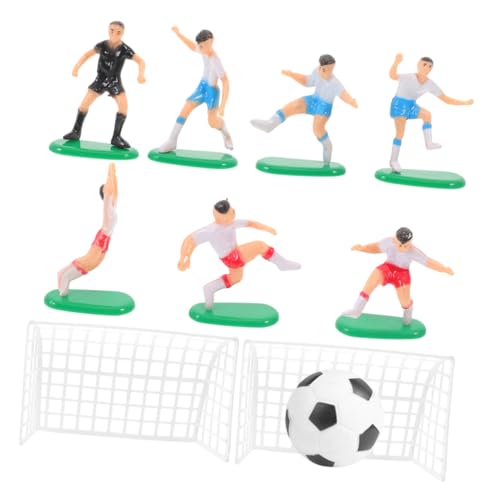 HYTROVE Miniaturas y Adornos para Tartas de Fútbol Decoración Temática para Cumpleaños y Eventos Deportivos Infantiles Kit de Equipo y Balón