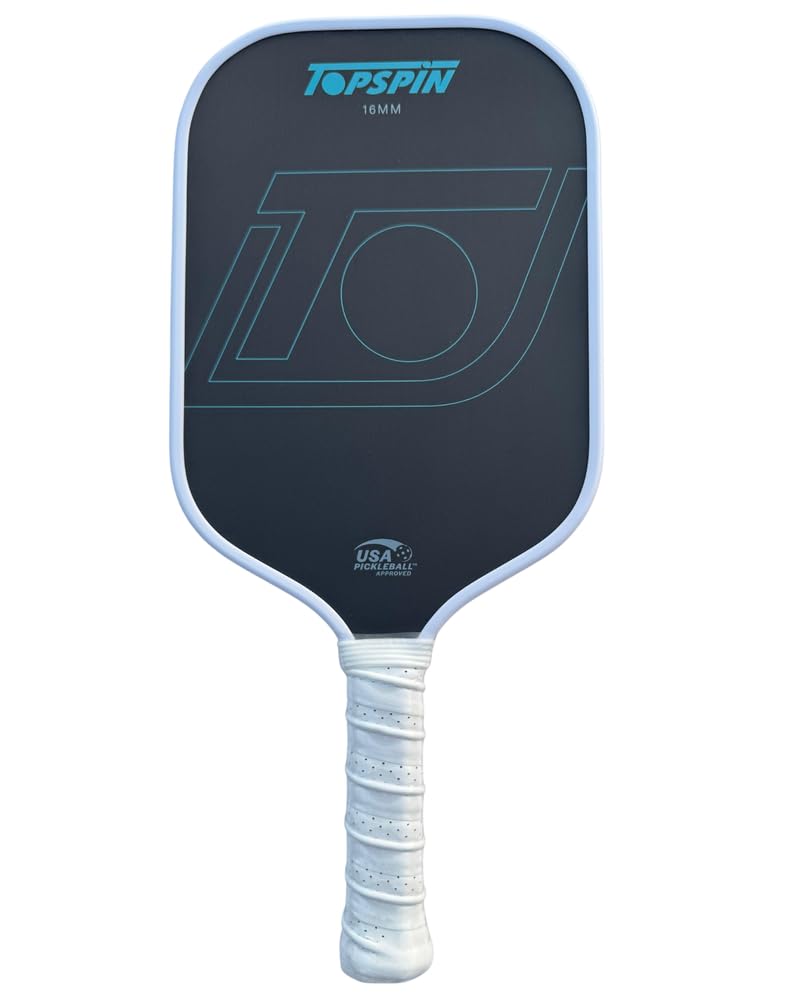 Topspin Pickleball Schläger aus Carbon - Profi Pickleball Paddle für Einsteiger & Profis - Leichter Pickleball Schläger - Hochwertiger Pickle Ball Schläger (Anthrazit/Türkis)