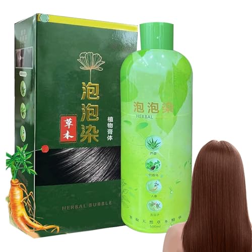 Champú para tinte de cabello gris, color de cabello para mujeres, Champú 3 en 1 para teñir el con burbujas, Cobertura de canas, champú duradero para tinte de largo para ancianos y