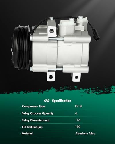 Image of SCITOO AC Compressor for Ford for E-150 4.6L /5.4L 2005-2014 | Fast Cooling, Ultra Low Noise (≤72 dB) Air Conditioner Compressor for Summer, with Clutch, 639124 700742 8R3Z19703B 2011046