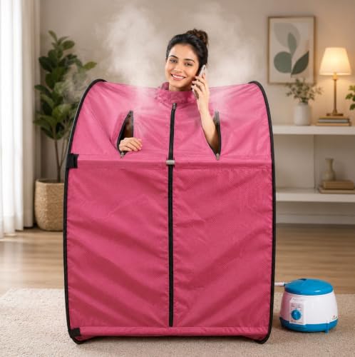 Image of Kawachi Portable Steam Sauna Bath Panchkarma Swedan Machine for Health, Weight Loss, and Beauty Spa at Home with Foldable Design and Herbal Steam Therapy (Pink)