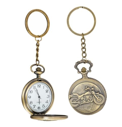 Image of Pocket Watch Metal Keychain Retro Vintage for Gifting With Key Ring Anti-Rust