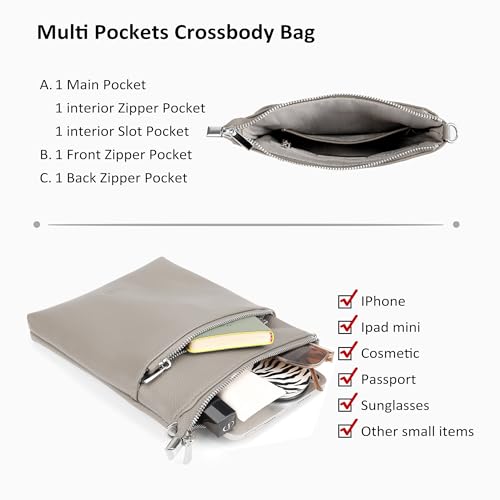 Image of befen Genuine Leather Crossbody Purses for Women Travel Cross Body Bags Lightweight with Adjustable Shoulder Strap