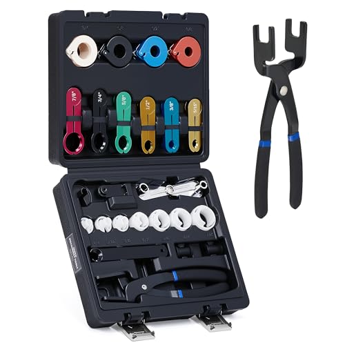 Image of Orion Motor Tech 26pc Fuel Line Disconnect Tool Set, Master Quick Disconnect Tool Kit with Fuel and AC Disconnect Pliers, Fuel Line Removal Tool Set for AC Fuel & Transmission Systems, Black