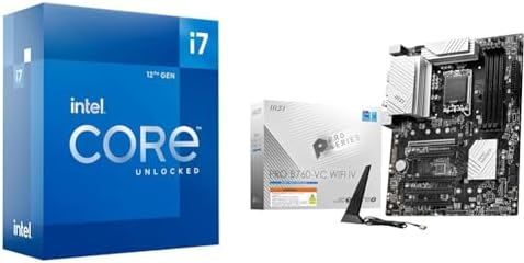 Intel Core i7-12700K Gaming Desktop Processor + MSI PRO B760-VC W...