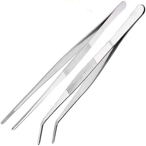 FORGESY Tweezers (12 Inch) Stainless Steel Tongs Set of 2 with Precision Serrated Tips for MEDICAL USAGE-image-45