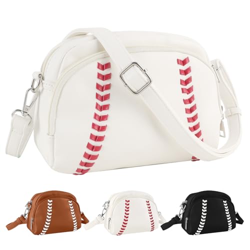 Image of XSUIOY Baseball Crossbody Purses for Women Mom Sport Small Baseball Shoulder Bag Vegan Leather Softball Handbags