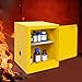 RibasuBB 12 Gallon Safety Storage Cabinet for Flammable Liquids,Yellow Leak-Proof Flammable Liquid Storage Manual Door Cabinet Fireproof Safety for Commercial Industrial and Home Use,17x17x22