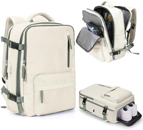 Mochila Viagem, Mochila Feminina Avião,40L Impermeável & Expansív...