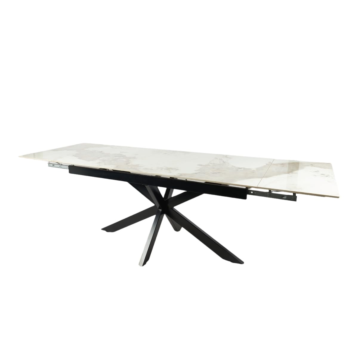 MarinelliGroup Tavolo allungabile in ceramica da 160 cm a 240 cm top da 12 mm gambe in acciaio Starstone (Calacatta Brown)