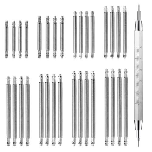33 Stück Uhren Federstegwerkzeug Set, Stifte für Uhrenarmband Uhrmacherwerkzeug Set Uhrenwerkzeug Federstifte für Uhrenarmbänder Edelstahl Uhrenarmband Link Pins Federstifte Uhr Entferner Repair Tool