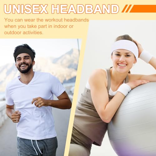 Image of RITOPER Wide Thick Headbands for Women Non Slip, 10 Pack Buttery Soft Workout Yoga Running Sweat Head Bands, Solid Headband Hair Bands for Wig Cover, Spa Day, Travel, Washing Face, Daily Use