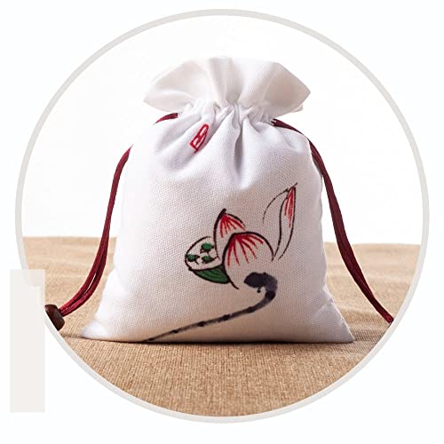 Bolsa de lino con cordón 5×6 pulg 4 piezas miniatura 1