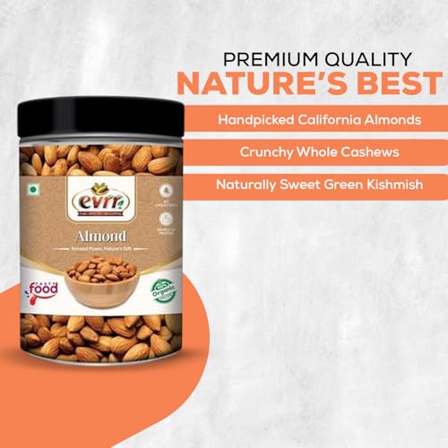 Image of EVRR Dry Fruits Combo- California Almonds | Cashews | Roasted Pistachios | Naturally Sweet Green Raisins Kishmish | Protein-Rich | Crunchy & Fresh | Healthy Snacks for Gifting | 250g Each (Pack of 4)