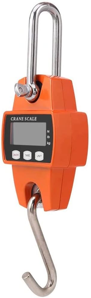 Digital Hanging Scale 660lb Handheld 300Kg Mini Crane Scale for Farms Hunting Bow Draw Weight Fishing Outdoor Activities Hanging Scale with Accurate Sensors (Orange 300kg/0.1kg)
