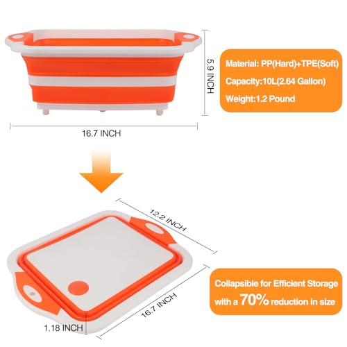 Cubeta Collapsible multipropósito de 10L para BBQ y cocina miniatura 2