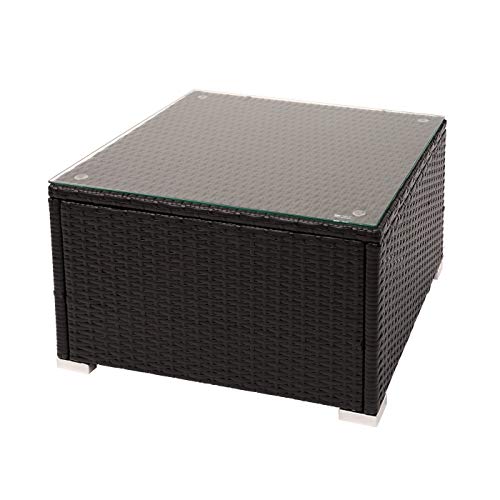 Mendler Poly-Rattan Garnitur HWC-F40, Balkon-/Garten-/Lounge-Set Sitzgruppe, 3er Sofa Tisch - braun, Kissen Creme – Bild 6