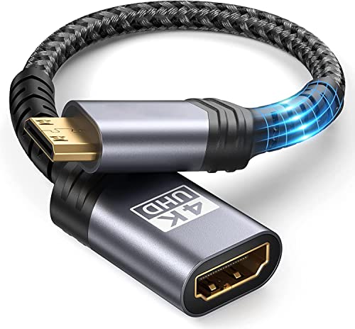 Image of Etzin Mini HDMI to HDMI Adapter Cable - 4K 60Hz HDR 3D Compatible for DSLR, Camcorder, Graphics Card, Raspberry Pi - EPL-973H