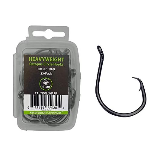 Heavyweight Catfish Hooks - Offset Octopus Circle Hooks - 25 Pack (10/0)