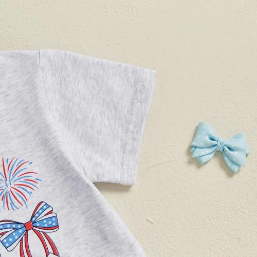 Image of Kayotuas Toddler Baby Girl 4th of July Outfit American Flag Shirt Red Blue Stars Tulle Tutu Skirts Kids Fourth of July Dress