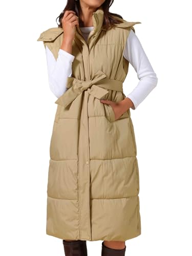 Manteau léger sans manches femme doudoune longue à capuche amovible