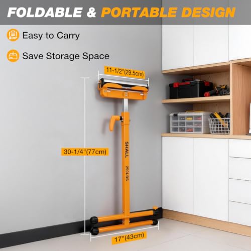 Shall 2-Pack faltbarer Rollenständer pro Heavy Duty 250 LBS Tragfähigkeit bis 27.8-43'' Einstellbare Höhe pro Tischsäge Outfeed Holzbearbeitung