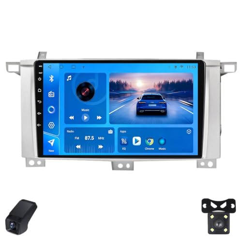 Genérico Autoestéreo para Toyota Land Cruiser LC 100 2002-2007 Android CarPlay con Pantalla táctil de 9 Pulgadas 1280×720 Autoestéreo/SWC/Bluetooth/FM Am RDS DSP/Wi-Fi/GPS/ADAS DVR(A,L800)