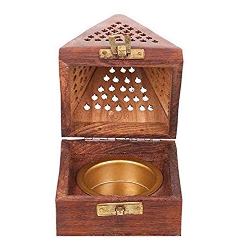 SHAHAZ CRAFTS® Handmade Rosewood Wooden Incense Sticks Pyramid Box Fragrance Stand Holder Agarbatti Dhoop (3 Inch;Brown) (B09PLKPMH9) Amazon Price History, Amazon Price Tracker