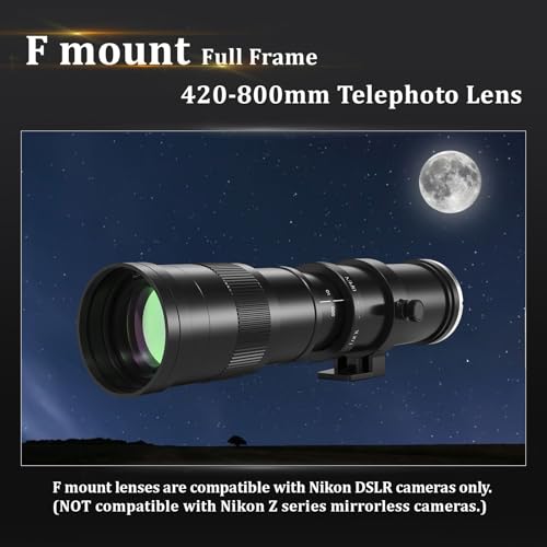 Image of Telephoto Lens for Nikon - F Lens 420-800mm for Nikon DSLR, Manual Focus MF Zoom Lens for Nikon D3500 D850 D7500 D5600 D3400 D500 D7200 D5500 D750 D810 D3300 D5300 D610 D7100 D5200 etc