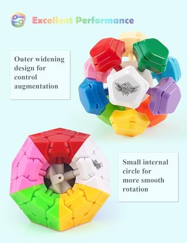 ROXENDA Dodecahedron Magiczna Kostka, Dwunastościan Kostka Prędkości - Łatwe Obracanie i Płynna Gra (Stickerless)