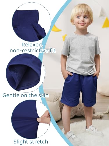 Resinta 3 Packs Toddler Boy Shorts Baby Boy Cotton Shorts Soft Casual Elastic Waist with Drawstring Clothes for Summer3