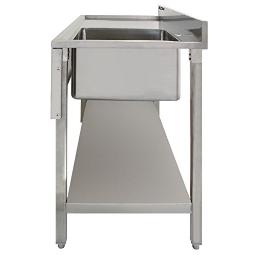 KuKoo Edelstahl Spültisch Waschbecken Spülbecken Spülschrank Gastrospüle Spüle Spülbecken Gastronomie 1 Becken rechts… – Bild 4