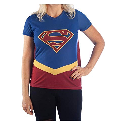DC Supergirl Cape Tee Cosplay Supergirl Shirt Supergirl Cosplay - Supergirl Cape Shirt DC Comics Supergirl Tshirt-XX-Large