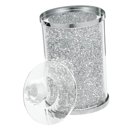 VANZACK Tarro de Cristal con Tapa Hermética Diseño Brillante y Detalles Aplastados Frasco Sellado para Café Té y Azúcar Contenedor Decorativo para Cocina y Comedor Elegante de