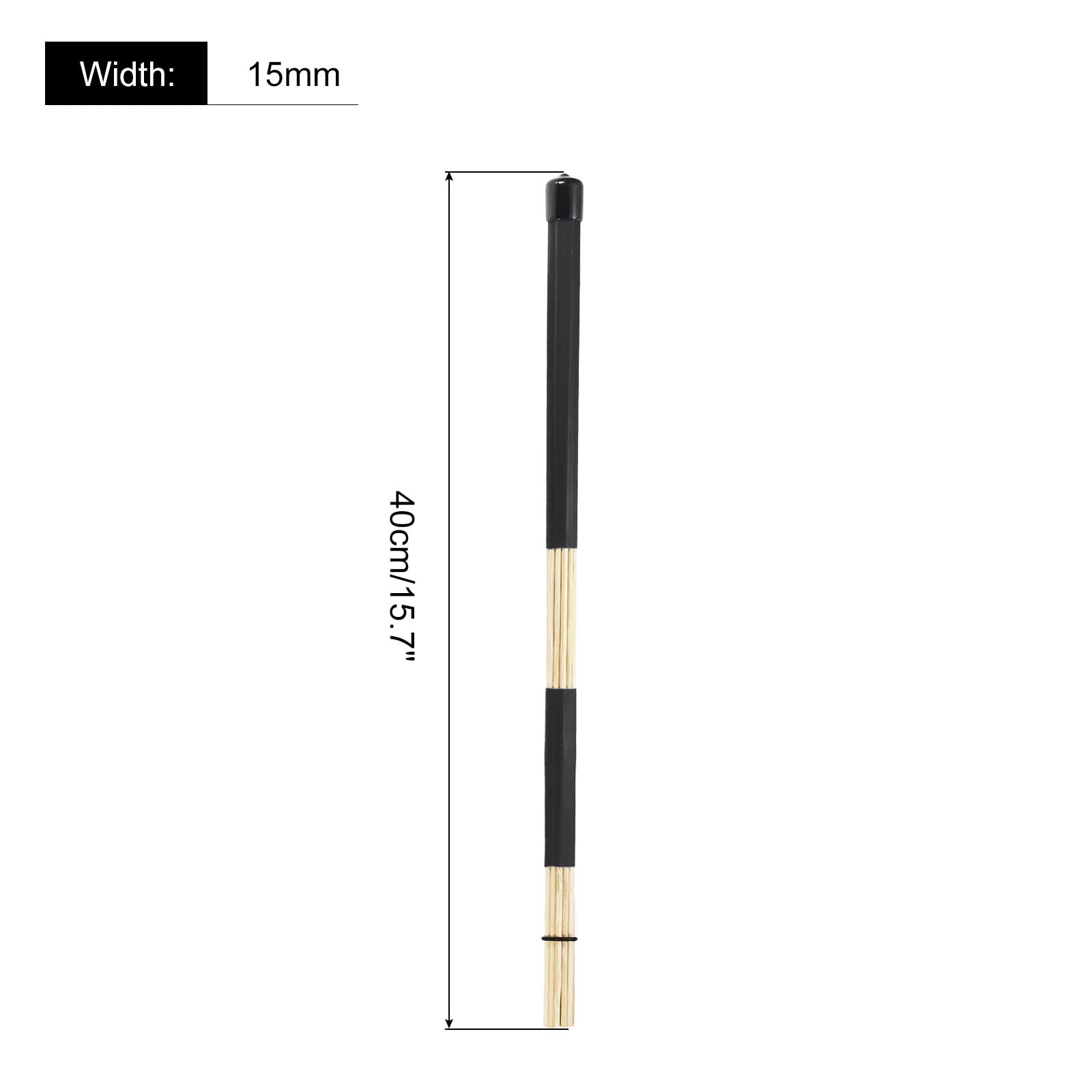 Sourcing Map Baguettes Brosse Tambour En Bambou - 1 Paire Pour Jazz Et Percussions Acoustiques