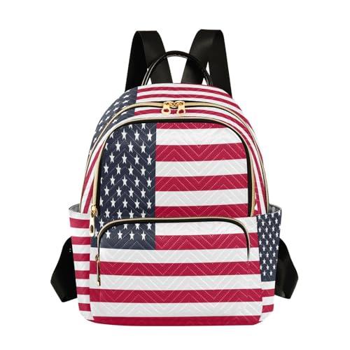 Image of ALAZA Hipster American Flag Women Backpack Purse Ladies Fashion Shoulder Bag Daypack Travel Bag 7.5L