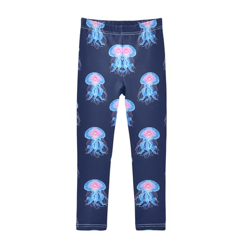 Ocean Jellyfish Girls Leggings Soft Stretch Workout Yoga Dance Pants for Kids Casual Tights