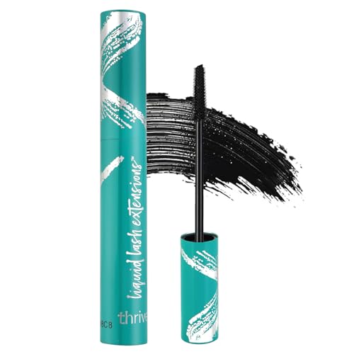 Thrive Mascara Liquid Lash Extensions Mascara Tubing Mascara Lengthening Volumizing Smudge Proof No Clumping (Black 10.7g/0.38 OZ)