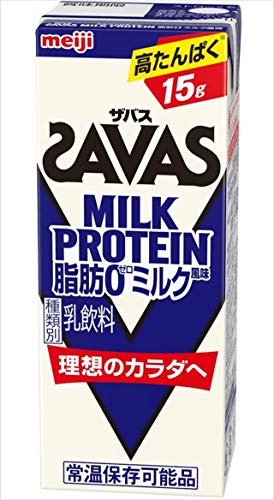 【ケース販売】明治 ザバス(SAVAS) ミルクプロテイン 脂肪 0 ミルク風味 200ml×24本入