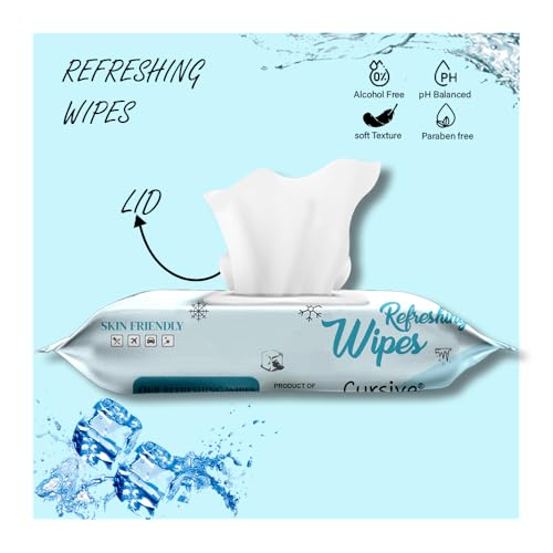 Image of Cursive Face, Hand & Body 99% Natural & Safe - Alcohol-Free, Hypoallergenic And Dermatologically Tested For Sensitive Skin, Travel Friendly Skin Soft And Moisturized Cleanses Dirt, Sweat, Impurities Without Irritation (Pack of 2)