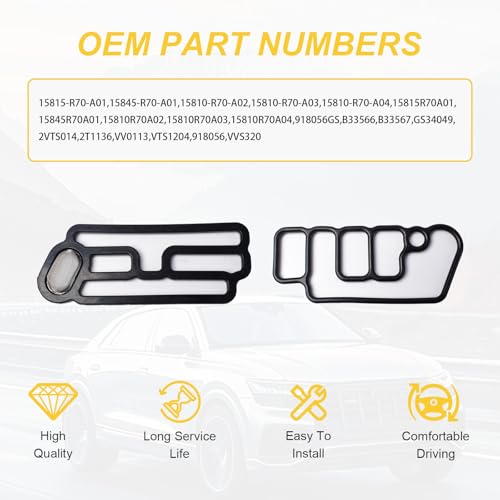 Image of 15815-R70-A01 15845-R70-A01 4PCS Cylinder Head VTEC Solenoid Spool Valve Gasket Compatible with 2008-2015 Acura RDX, for Honda Accord CROSSTOUR Pilot 3.5L 15810-R70-A02,15810-R70-A03, 15810-R70-A04