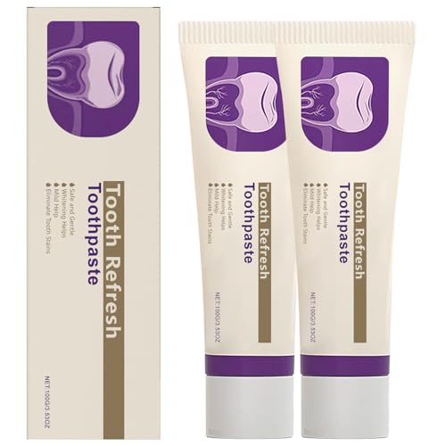 2PS Tooth Refresh Toothpaste Fresh Breath Whitening Toothpaste Natural Oral Care & Enamel Repair Helps Remove Coffee Tea & Wine Stains Fresh Minty Gel
