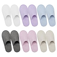 Ollanoos 12 Paar Bequeme Hotelslipper, Rutschfeste Gäste-Schuhe, Vielfarbige Einweg-Slipper-Sets für Hotels, Thermalbäder, Hochzeiten und Familienfeiern, Universalgröße 11 x 28 cm