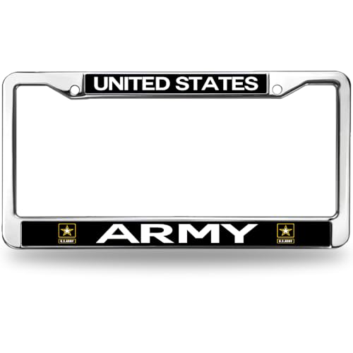 Image of US Army Custom Army License Plate Frame Soldier Exclusive Stainless Steel License Plate Frame Gift for American Soldiers