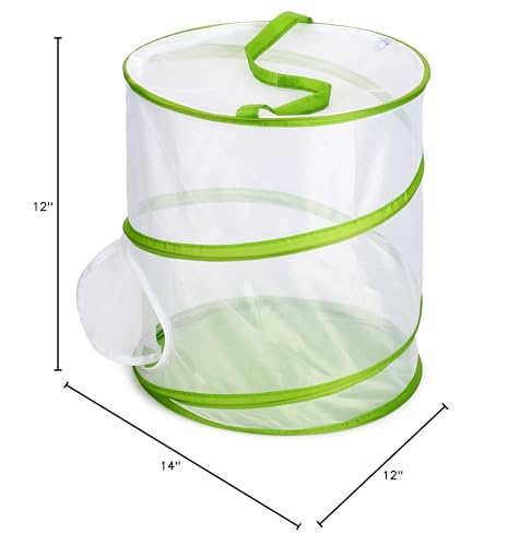 RESTCLOUD Insect and Butterfly Habitat Cage Terrarium Pop-up 12" x 14" Tall