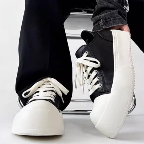 Faux Leather Y2K Minimalist Platform Sneakers – 2.75-Inch Height Boost Stylish Skate Shoes for Women – Lightweight & Comfortable Casual Fashion Sneakers4