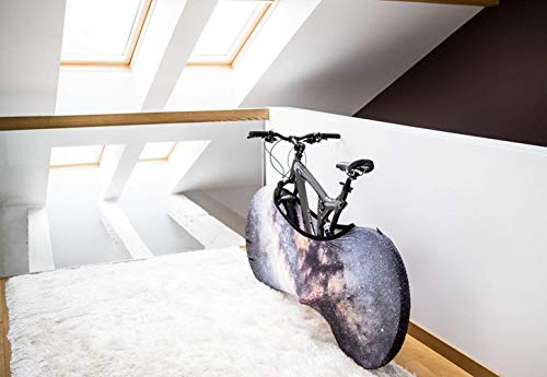 Velo Sock Bicycle Indoor Cover for Storage and Transportation, Stretchy Dirt Proof Fabric, Bike Travel Protection Cover, Stylish Accessory for Adult Bike - Interstellar - Thumbnail 3