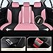 Coverado Automotive Seat Covers Full Set, Luxury Car Seat Covers, Leather Seat Covers, Mesh Design, Pink Driver Seat Protectors, Universal Fit for SUVs, Trucks, Sedans