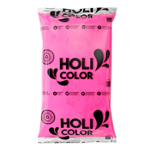 France Effect - Sachet de Poudre Holi 1Kg - Couleur Naturelle, 100% Non Toxique, Idéal pour Color Run, Séances Photos (Rose)