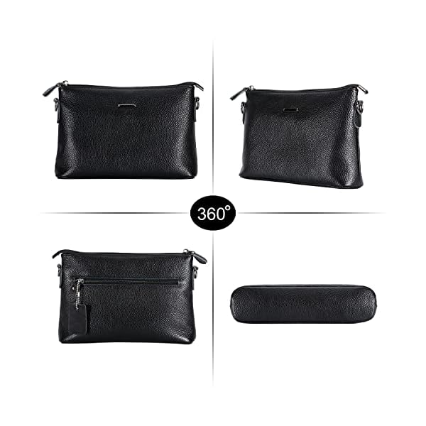DOB SECHS Crossbody Bag Purses for Women Genuine Leather Shoulder Bag Small Cross Body Black Travel Cell Phone Purse Wallet - Image 6
